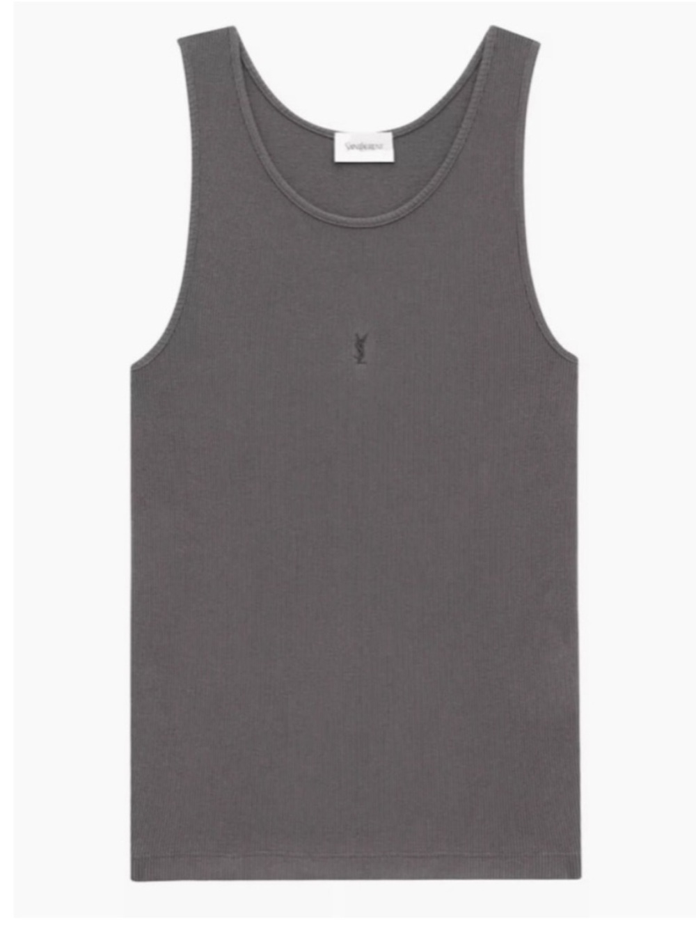 SAINT LAURENT YSL logo embroidered tank top